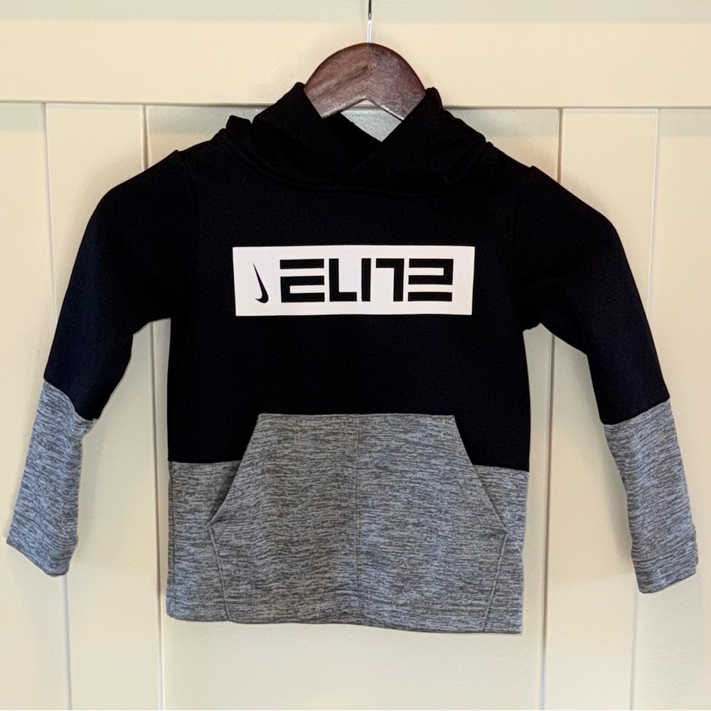 Nike Kids Therma Elite Black and Gray Hoodie
